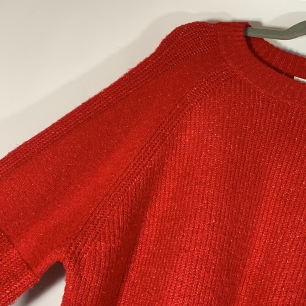 Topshop Red Knit Pullover Sweater Oversized - Picture 2 of 7